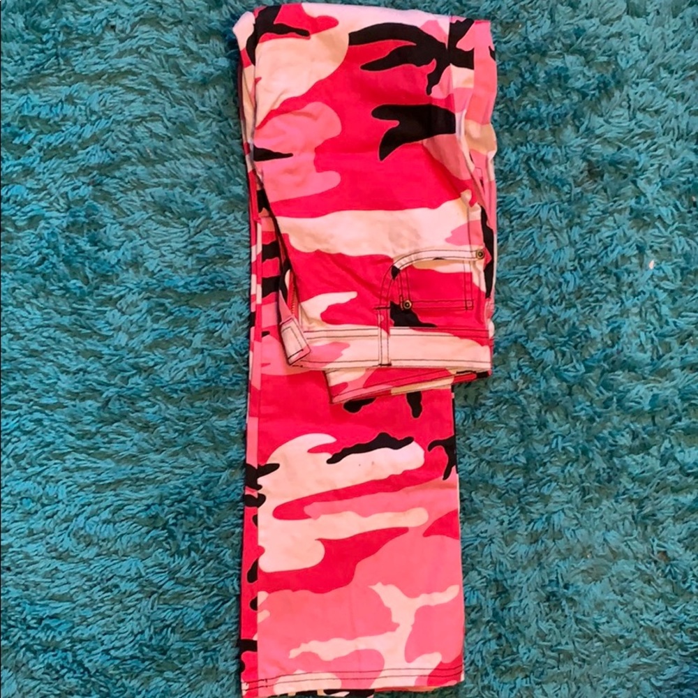 Zumiez Pink Camo Flare Pants